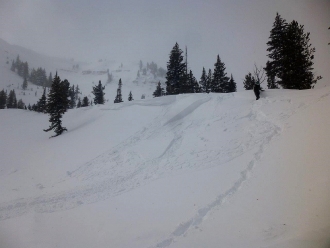 Triggering wind slabs at Lionhead